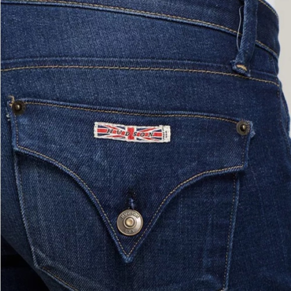 Hudson Bacara Crop Straight Jeans Women’s Size 29 Dark Wash Flap Pocket Denim